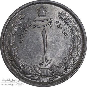سکه 1 ریال 1313 - 3 تاریخ کوچک - MS62 - رضا شاه
