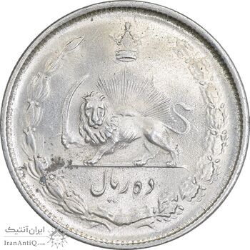 سکه 10 ریال 1323 - MS62 - محمد رضا شاه