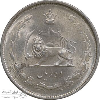 سکه 10 ریال 1323 - MS62 - محمد رضا شاه