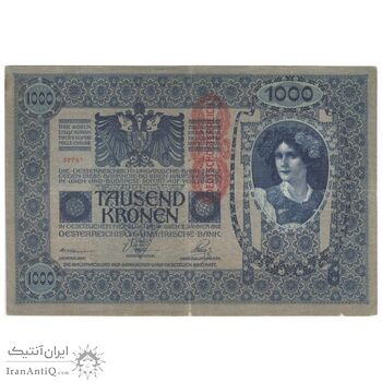 اسکناس 1000 کرون 1902(1919) جمهوری آلمان-اتریش - تک - VF25 - اتریش