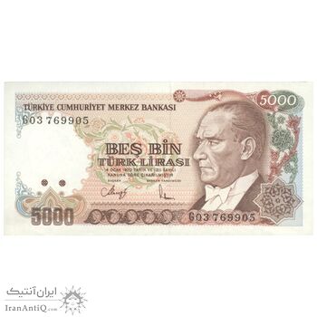 اسکناس 5000 لیره بدون تاریخ (1990) جمهوری - نیروگاه حرارتی - تک - UNC62 - ترکیه