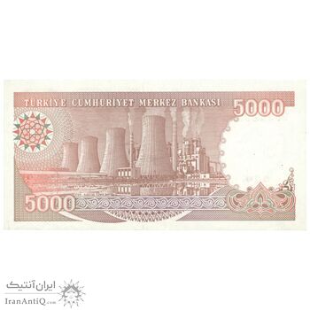 اسکناس 5000 لیره بدون تاریخ (1990) جمهوری - نیروگاه حرارتی - تک - UNC62 - ترکیه
