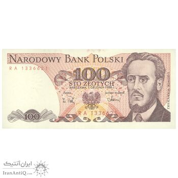 اسکناس 100 زلوتی 1988 جمهوری خلق - تک - UNC63 - لهستان