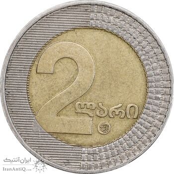 سکه 2 لاری 2006 جمهوری - نوشته های روی لبه ضخیم - EF45 - گرجستان