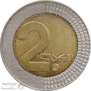 سکه 2 لاری 2006 جمهوری - نوشته های روی لبه ظریف - AU58 - گرجستان