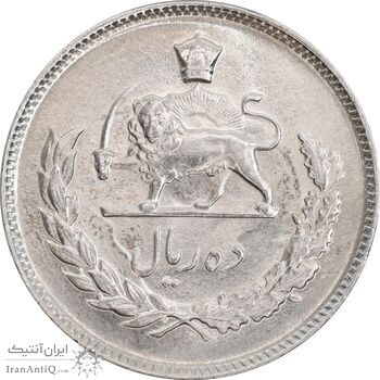 سکه 10 ریال 1351 - MS61 - محمد رضا شاه