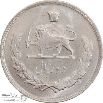 سکه 10 ریال 1348 - MS61 - محمد رضا شاه