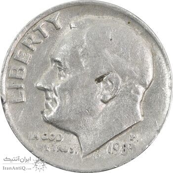 سکه 1 دایم 1983P روزولت - EF45 - آمریکا