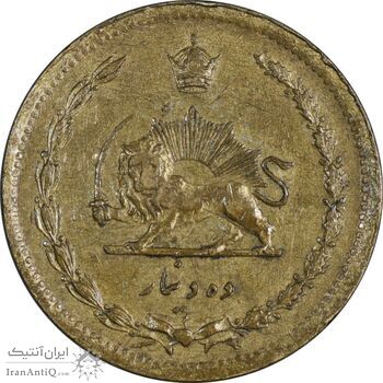 سکه 10 دینار 1319 برنز - EF45 - رضا شاه