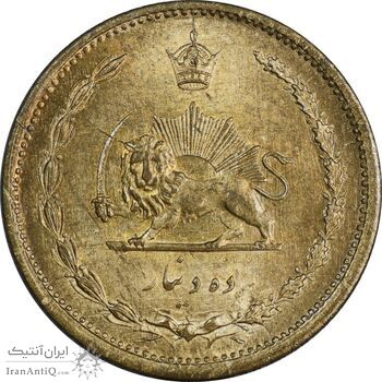سکه 10 دینار 1319 برنز - MS63 - رضا شاه