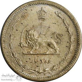 سکه 10 دینار 1319 برنز - MS63 - رضا شاه