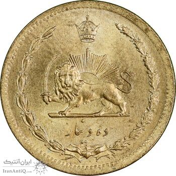 سکه 10 دینار 1317 برنز - MS63 - رضا شاه