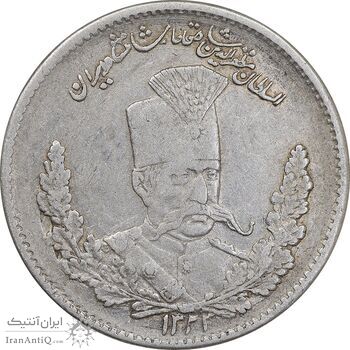 سکه 2000 دینار 1323 تصویری - EF40 - مظفرالدین شاه