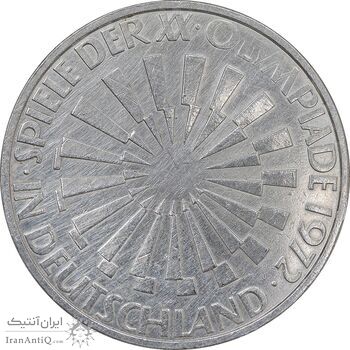 سکه 10 مارک 1972J جمهوری فدرال - بازی‌های المپیک در مونیخ - AU - cleaned - آلمان