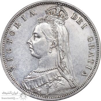 سکه 1/2 کرون 1887 ویکتوریا - MS61 - انگلستان