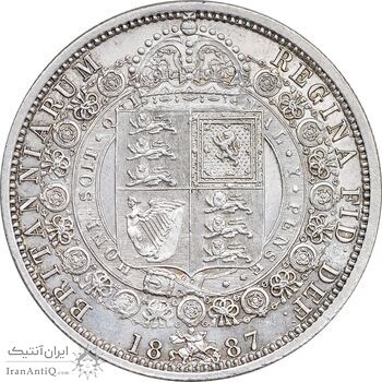 سکه 1/2 کرون 1887 ویکتوریا - MS61 - انگلستان