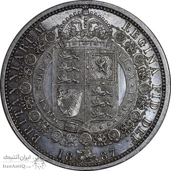 سکه 1/2 کرون 1887 ویکتوریا - MS61 - انگلستان