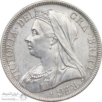سکه 1/2 کرون 1899 ویکتوریا - AU - cleaned - انگلستان