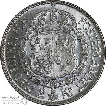 سکه 2 کرون 1940 گوستاو پنجم - MS63 - سوئد