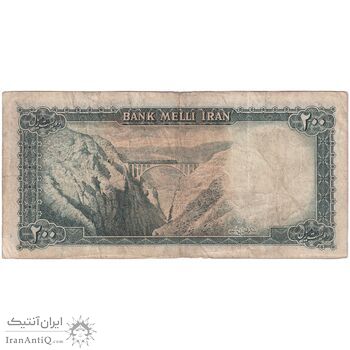اسکناس 200 ریال سری سوم - تک - VF25 - محمد رضا شاه