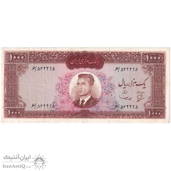 اسکناس 1000 ریال (بهنیا - سمیعی) - تک - VF35 - محمد رضا شاه