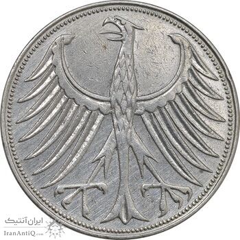 سکه 5 مارک 1951D جمهوری فدرال - EF - cleaned - آلمان