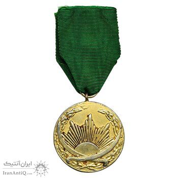 مدال نقره ذوالفقار - طلایی - EF - با روبان - رضا شاه