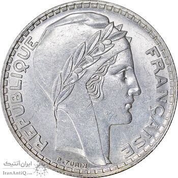 سکه 20 فرانک 1938 جمهوری سوم - AU58 - فرانسه