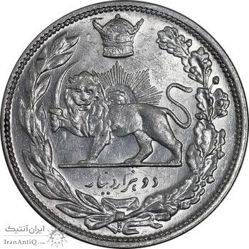 سکه 2000 دینار 1306 تصویری - ضرب هیتون - MS61 - رضا شاه