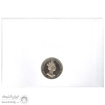 مجموعه تمبر و سکه به مناسبت پنجاهمین سال سلطنت ملکه الیزابت دوم 2002 - ملکه سوار بر اسب - UNC - جزایر فالکلند