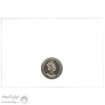 مجموعه تمبر و سکه یادبود روز اول انتشار به مناسبت پنجاهمین سال سلطنت ملکه الیزابت دوم 2002 - نمایشگاه گل چلسی - UNC - جزایر فالکلند