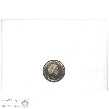 مجموعه تمبر و سکه یادبود روز اول انتشار به مناسبت پنجاهمین سال سلطنت ملکه الیزابت دوم 2002 - با ریگان - UNC - جزایر ویرجین بریتانیا