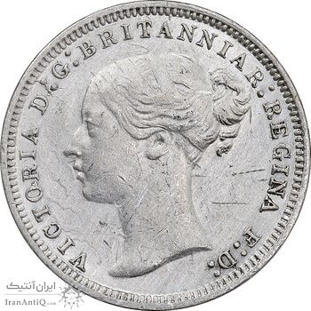 سکه 3 پنس 1876 ویکتوریا - AU - cleaned - انگلستان
