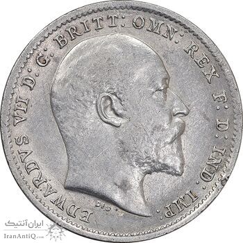 سکه 3 پنس 1908 ادوارد هفتم - AU58 - انگلستان