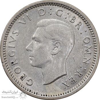 سکه 3 پنس 1939 جرج ششم - MS60 - انگلستان
