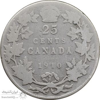 سکه 25 سنت 1910 ادوارد هفتم - F - کانادا