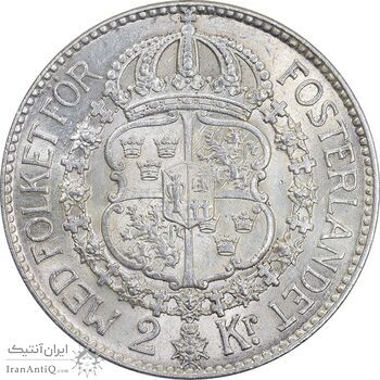 سکه 2 کرون 1931 گوستاو پنجم - MS61 - سوئد