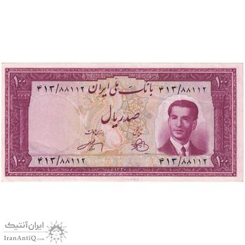 اسکناس 100 ریال کراواتی 1330 - تک - UNC60 - محمد رضا شاه