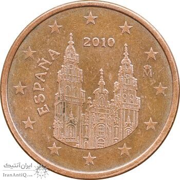 سکه 5 یورو سنت 2010 خوآن کارلوس یکم - AU50 - اسپانیا