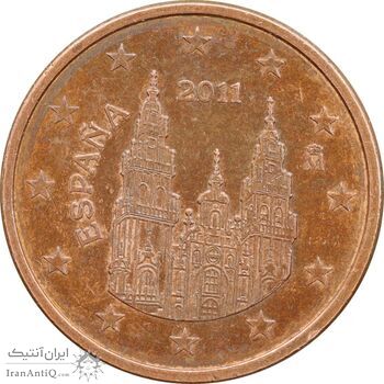 سکه 5 یورو سنت 2011 خوآن کارلوس یکم - AU55 - اسپانیا