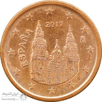 سکه 1 یورو سنت 2017 فلیپه ششم - MS61 - اسپانیا