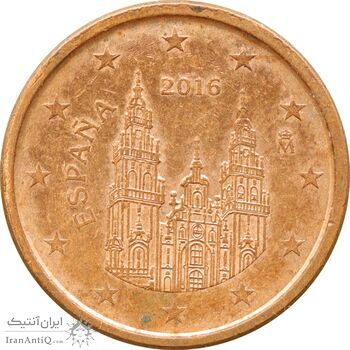 سکه 1 یورو سنت 2016 فلیپه ششم - AU55 - اسپانیا