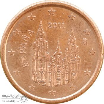 سکه 1 یورو سنت 2011 خوآن کارلوس یکم - MS61 - اسپانیا