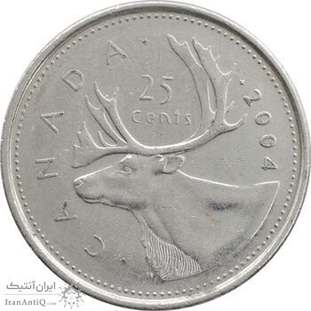سکه 25 سنت 2004 الیزابت دوم - EF45 - کانادا