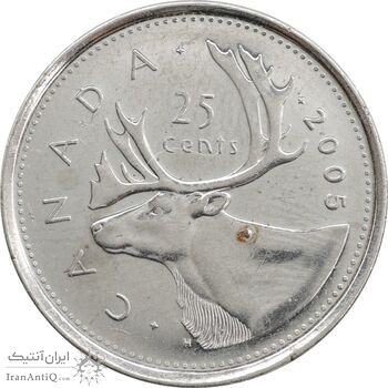 سکه 25 سنت 2005 الیزابت دوم - AU55 - کانادا