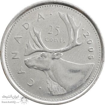 سکه 25 سنت 2005 الیزابت دوم - AU55 - کانادا