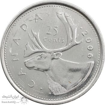 سکه 25 سنت 2006 الیزابت دوم - AU58 - کانادا
