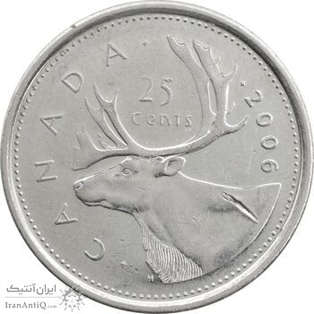 سکه 25 سنت 2006 الیزابت دوم - AU55 - با لوگوی RCM - کانادا
