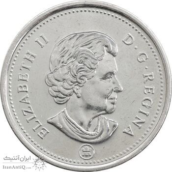 سکه 25 سنت 2011 الیزابت دوم - AU58 - با لوگوی RCM - کانادا