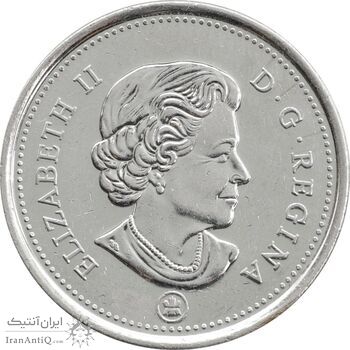 سکه 25 سنت 2014 الیزابت دوم - AU50 - با لوگوی RCM - کانادا
